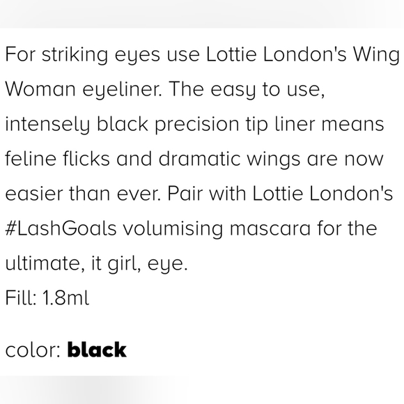 Lottie London Wing Woman Precision Felt Tip Liquid EyeLiner - Picture 5 of 7